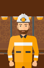 Confident miner in hardhat.