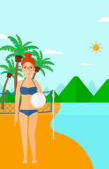 Beach volleyball player.
