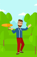 Man playing frisbee.