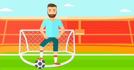 Football player with ball.