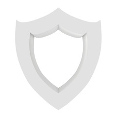 Shield Icon isolated on a white background. 3d rendering close-up