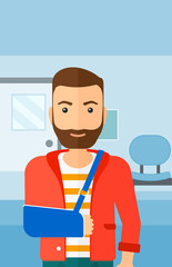 Man with broken arm.