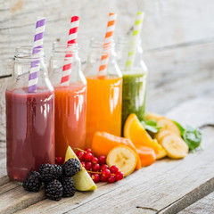 Selection of colorful smoothies