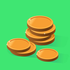 Pile of the gold coins