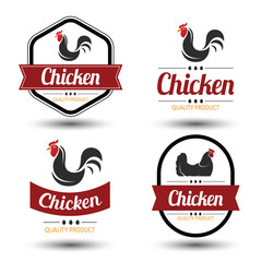 chicken label vector