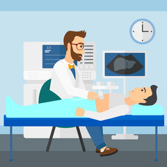 Patient under ultrasound examination.
