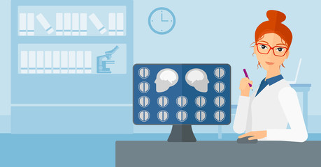 Doctor checking MRI results.