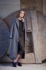 Obraz premium A woman in a black dress.