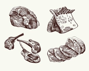 vector hand drawn food sketch and kitchen doodle