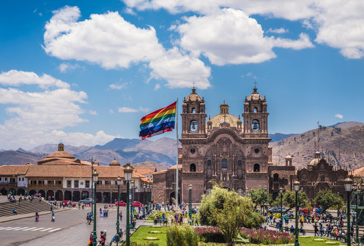 Plaza de Armas in historic center of Cusco, Peru
