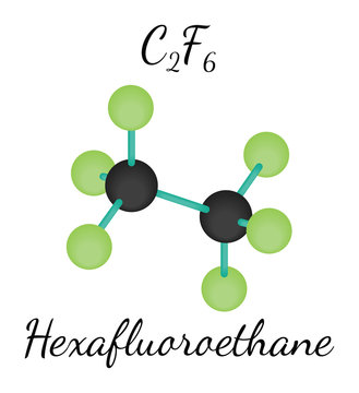 C2F6 hexafluoroethane molecule