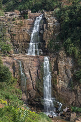 Ramboda waterfall in tea country, Sri Lanka