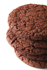 chocolate gingersnaps isolated on a white background macro. vertical
