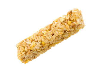 Muesli bar with apple, nuts and sugar