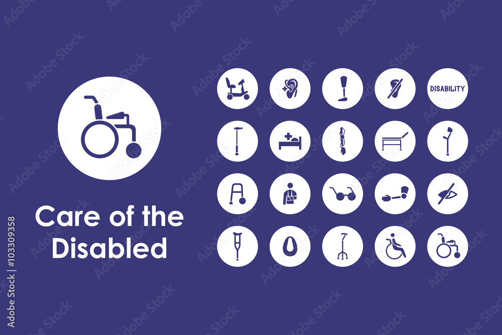 Canvas Prints set of people with disabilities simple icons