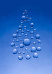 water drop symbol on blue background