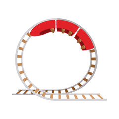 Fototapeta premium Roller coaster cartoon icon 