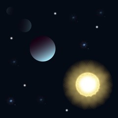 Obraz premium A bright flash of light. Star in space.