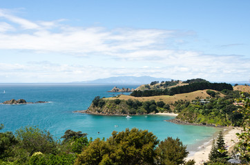 Fototapeta na wymiar View towards Auckland, New Zealand from Waiheke Island