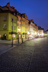 Old Town of Warsaw by Night