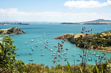 View from Waiheke Island towards Auckland, New Zealand