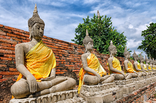 Ayutthaya (Thailand), Buddha statues in an old temple ruins