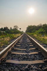 Fototapeta premium Railway track go ahead forward
