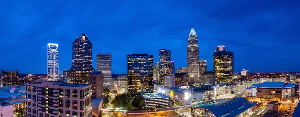 Fototapete Rund Skyline of downtown Charlotte in north carolina © f11photo