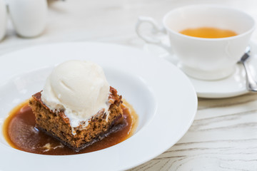 brownies with ice cream on top