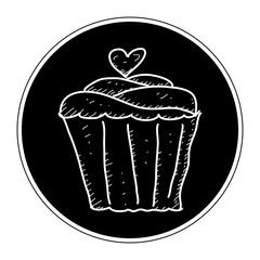 Simple doodle of a cup cake