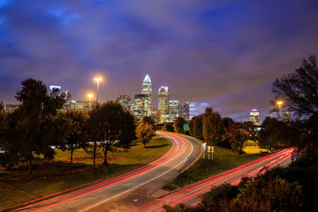 Fototapeta na wymiar Skyline of downtown Charlotte in north carolina