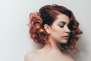 Naklejka premium Young fashion model portrait