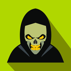 Skeleton flat icon with shadow