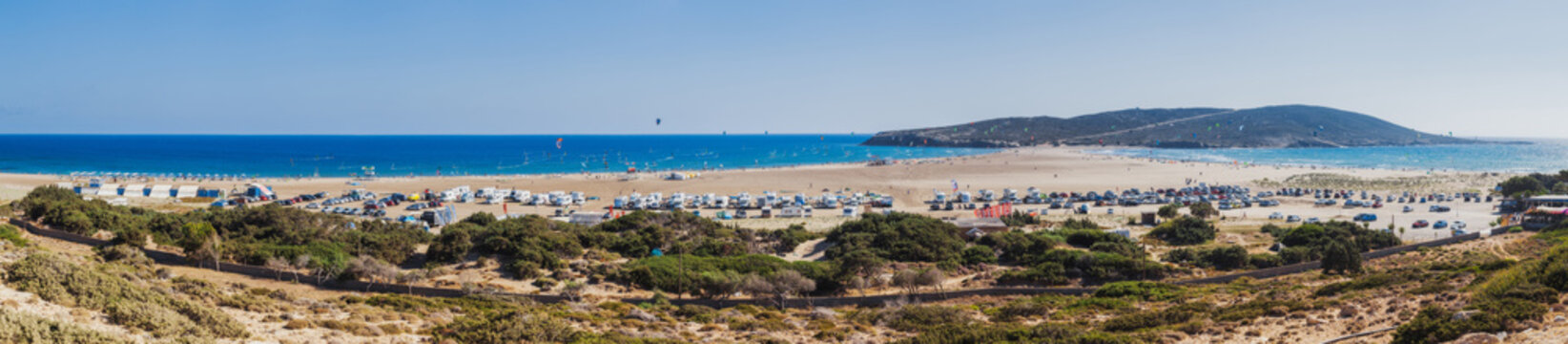 Panorama Beach Prasonisi. Rhodes Island. Greece