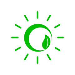 Green plant icon, simple style 