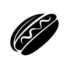 Hot dog with mustard icon, simple style