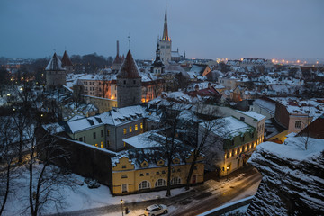 Fototapeta premium Old city in twinlight