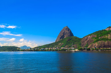 Botafogo and mountain Sugar Loaf and Urca in Rio de Janeiro. Brazil