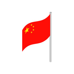 Flag of China icon, isometric 3d style