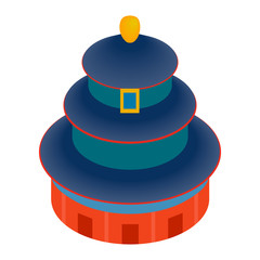 Temple of Heaven icon, isometric 3d style