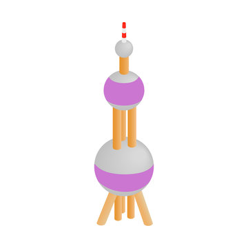 Oriental Pearl Tower icon, isometric 3d style