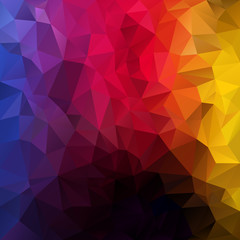 vector vertically striped irregular polygon background with a triangular pattern in rainbow spectrum colors with dark bottom