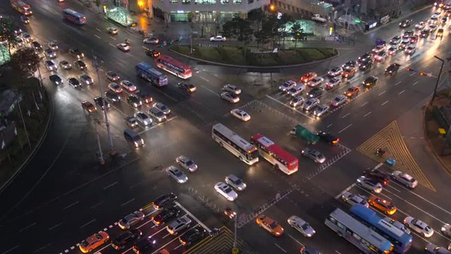 Busy junction in Seoul, South Korea