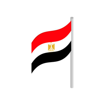 Flag of Egypt icon, isometric 3d style 