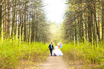 Beautiful wedding couple is enjoying wedding