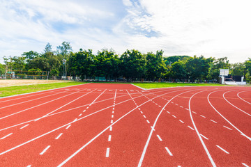 Running track with soccer field