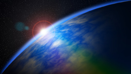 Horizon of the Earth seen from space.