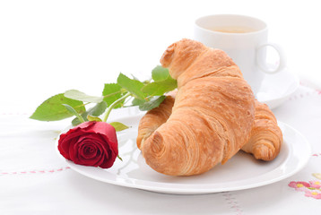 Breakfast with croissant
