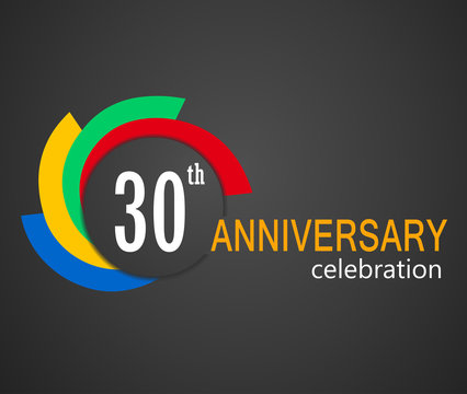 30th Anniversary celebration background, 30 years anniversary card illustration - vector eps10