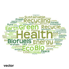 Vector conceptual ecology word cloud isolated